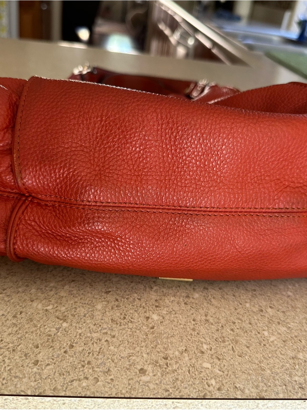 KOOBA-Beautiful Pebbled Shoulder Tote Burn Orange. - Picture 8 of 12